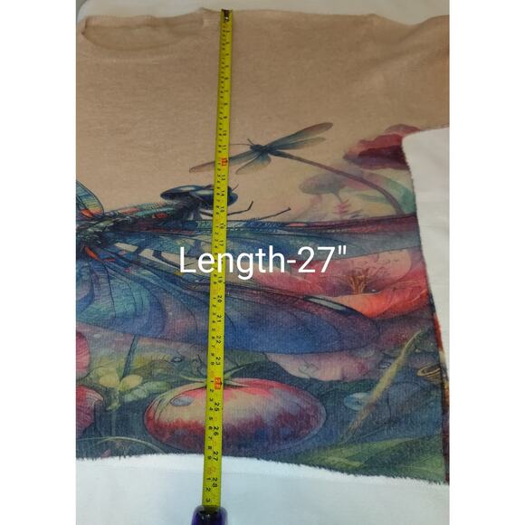 Dragonfly Sweater Top Women's Sz 2XL Colorful Bugs Good Luck Unisex Oversized - Picture 9 of 16